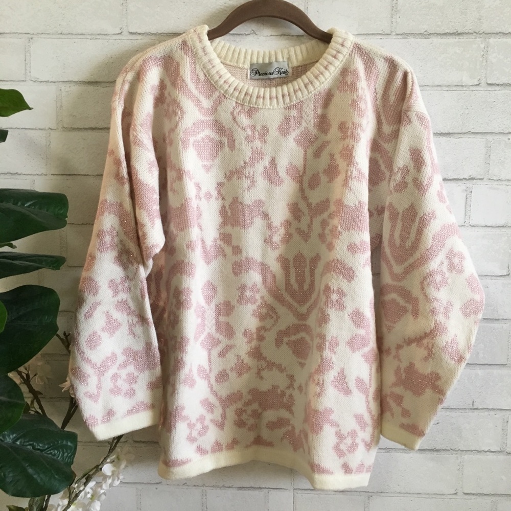 🆕🍃🌸{Precious Knits}: Vintage Pink/Ivory Sweater